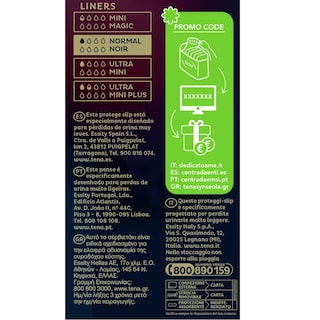 TENA | Incontinence Liners Silhouette Noir Normal 26 Pieces