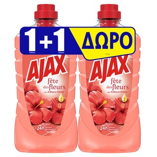 AJAX | Υγρό Καθαρισμού Fete Des Fleurs Ιβίσκος 1lt 1+1 Δώρο