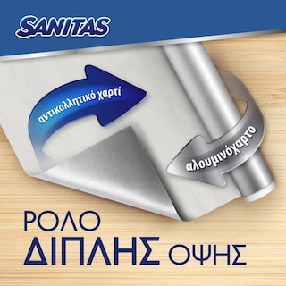SANITAS | Αντικολλητικό Χαρτί & Αλουμινόχαρτο 2σε1 8m 1 Τεμάχιο