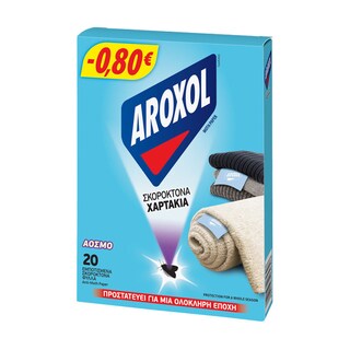 AROXOL | Σκοροκτόνα Χαρτάκια Άοσμα 20 Τεμάχια Έκπ. 0.8Ε