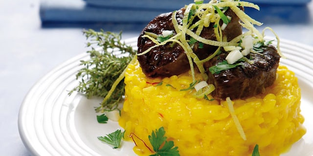 Οσομπούκο μιλανέζε με ριζότο