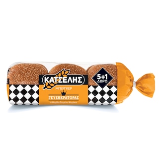 ΚΑΤΣΕΛΗΣ | Ψωμάκια Burger Σταρένια 564g 5+1 Δώρο