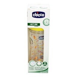 CHICCO | Μπιμπερό Γυάλινο Nature Glass 240ml 0 Μηνών+ 1 Τεμάχιο 1 Τεμάχιο