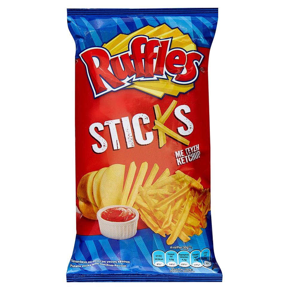 RUFFLES ΤΣΙΠΣ STICKS KETCHUP 105 GR AB