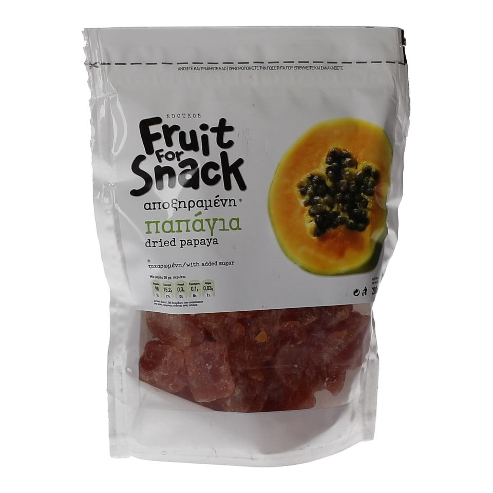 FRUIT FOR SNACK Αποξηραμένα Φρούτα Παπάγια 200g