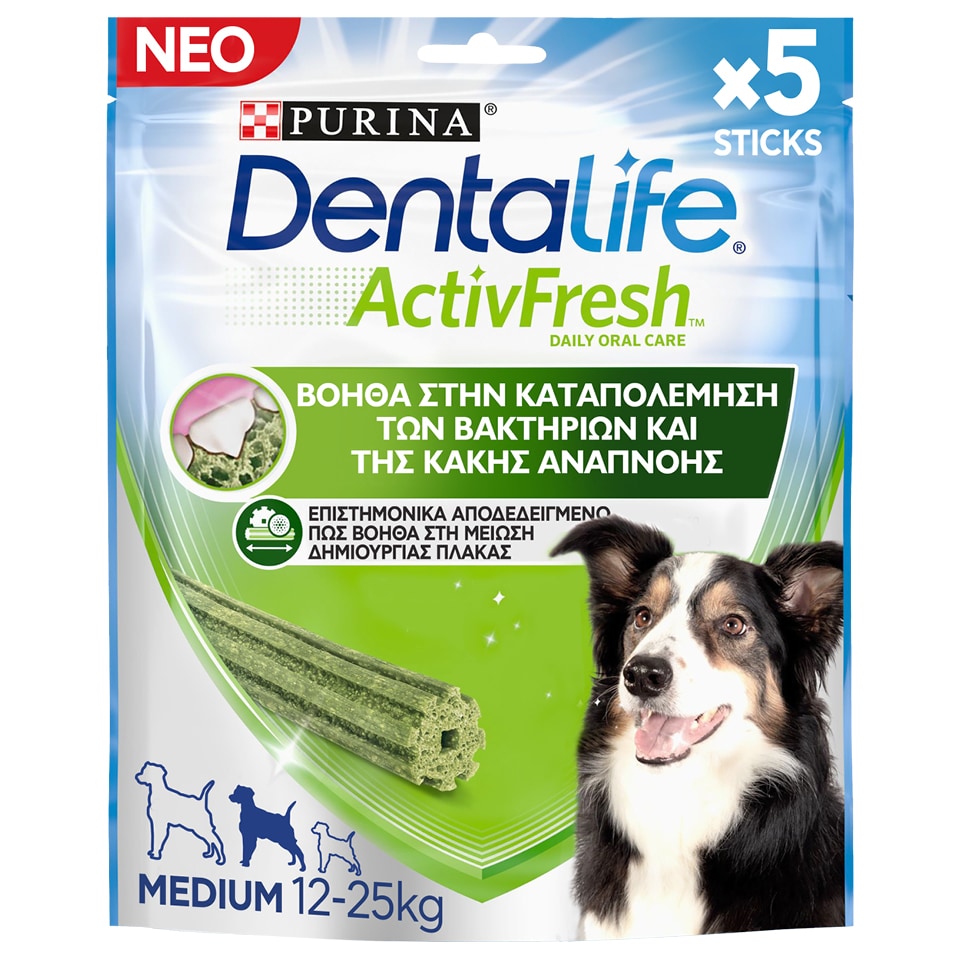 PURINA ONE Συμπληρωματική Τροφή Dentalife ActivFresh Μεσαίοι Σκύλοι 115g