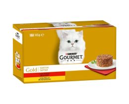 GOURMET | Γατοτροφή Gold Tartar Βοδινό Κοτόπουλο 4X85 gr