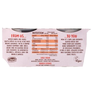 ΚΟΚΟ | Φυτικό Επιδόρπιο Καρύδας με Φράουλα Vegan 2x125g