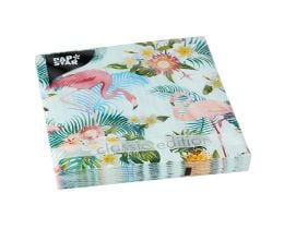 PAPSTAR | Χαρτοπετσέτες Exotic Flamingos 33x33cm 108g