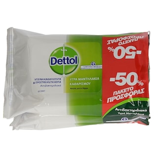 DETTOL | ΥΓΡΑ ΜΑΝΤΗΛΑΚΙΑ ΟΙΚΟΓΕΝΕΙΑΚΗ ΣΥΣΚΕΥΑΣΙΑ 15 ΤΕΜ