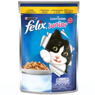 FELIX | Γατοτροφή Junior Κοτόπουλο σε Ζελέ 100g