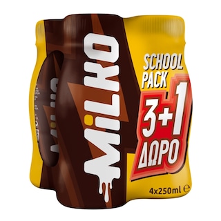 MILKO | Γάλα  4x250ml 3+1 Δώρο