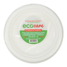 Πιάτα Βιοδιασπώμενα 18cm Λευκά 10 Τεμάχια