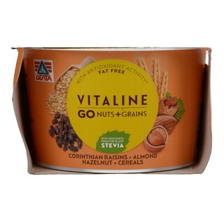 VITALINE | Επιδόρπιο Γιαουρτιού Go Nuts & Grains Σταφίδα & Δημητριακά 2Χ180 gr