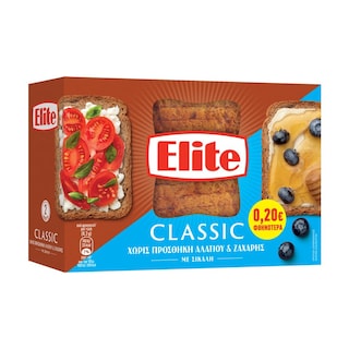 ELITE | Φρυγανιές Σίκαλης Χωρίς Αλάτι 180g Έκπτωση 0.20Ε