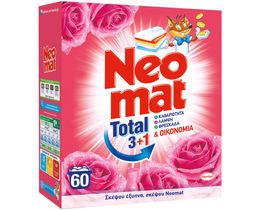 NEOMAT | Σκόνη Πλυντηρίου Ρούχων Άγριο Τριαντάφυλλο 60 Μεζούρες