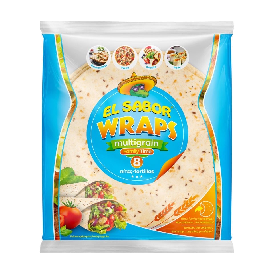 EL SABOR Πίτες Tortillas Multigrain Wraps Family Time 320g