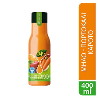 LIFE | Φυσικός Χυμός Πορτοκάλι Μήλο Καρότο 400ml