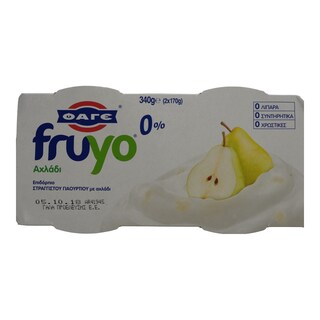 FRUYO | YOGHURT PEAR 0% 2x170GR