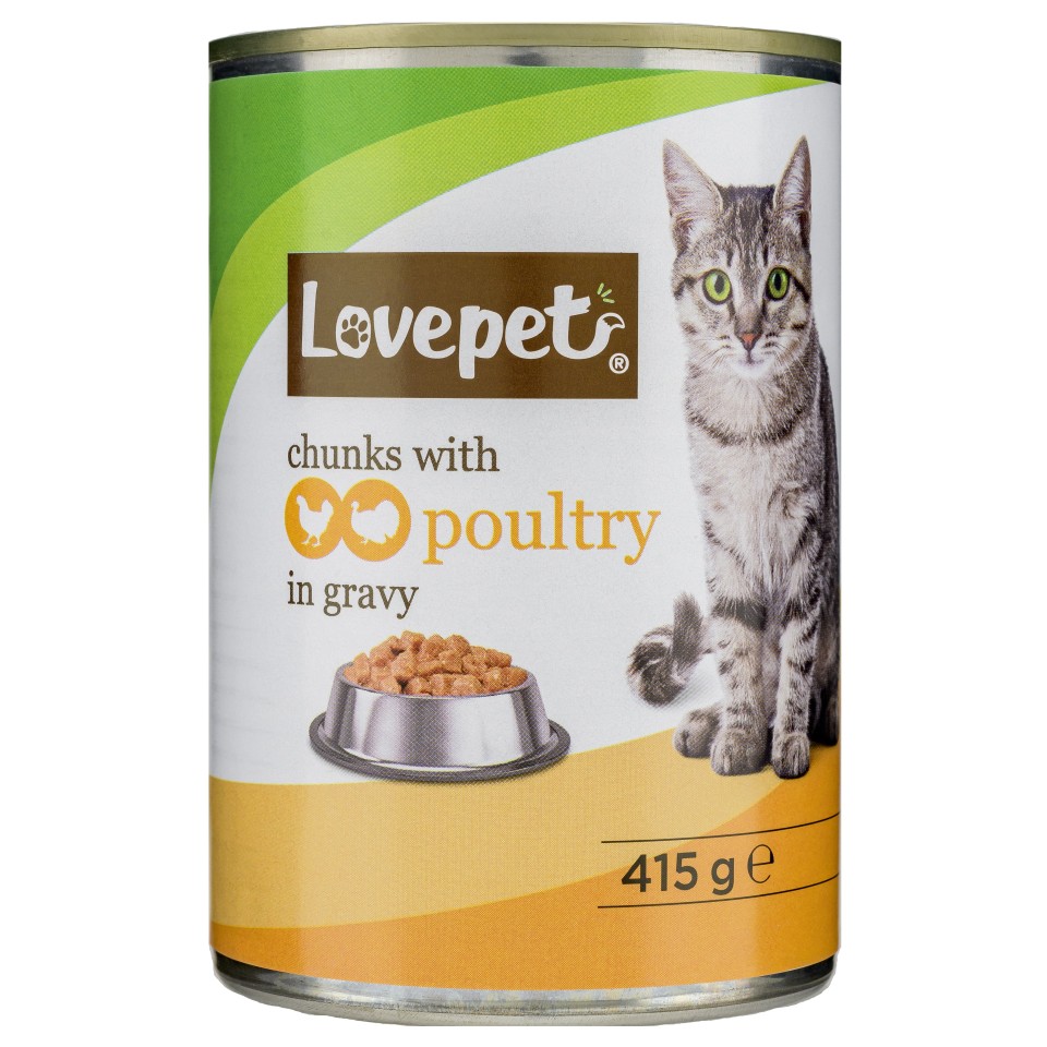 LOVEPET Γατοτροφή Υγρή Πουλερικά 415g