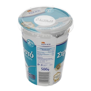 ΚΟΛΙΟΣ | ΓΙΑΟΥΡΤΙ ΛΕΥΚΟ ΣΤΡΑΓΓΙΣΤΟ 2% ΛΙΠΑΡΑ 500 GR