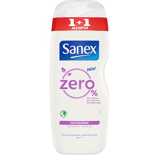 SANEX | Αφρόλουτρο Zero% Anti-Pollution 600ml 1+1 Δώρο