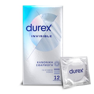 DUREX | Προφυλακτικά Invisible Κανονική Εφαρμογή 12 Τεμάχια
