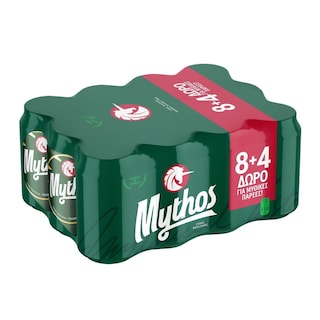 MYTHOS | Μπύρα Lager Κουτί 12x330ml 8+4 Δώρο