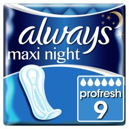 ALWAYS | Σερβιέτες Profresh Maxi Night 9 Τεμάχια