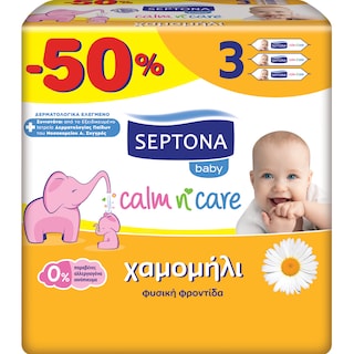 SEPTONA | SEPTONA WIPES CHAM ΜΕ ΧΑΜΟΜΗΛΙ 3 Χ 64 ΤΕΜ