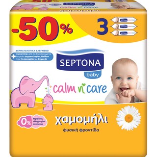 SEPTONA | SEPTONA WIPES CHAM ΜΕ ΧΑΜΟΜΗΛΙ 3 Χ 64 ΤΕΜ
