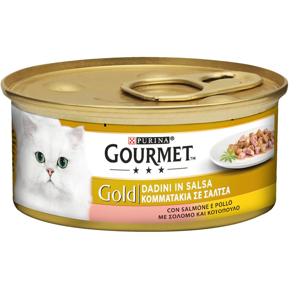 GOURMET Γατοτροφή Σολομός & Κοτόπουλο Κονσέρβα 85gr
