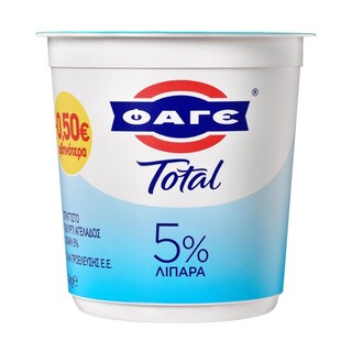 TOTAL | Γιαούρτι Στραγγιστό 5% Λιπαρά 1kg Έκπτωση 0.50Ε