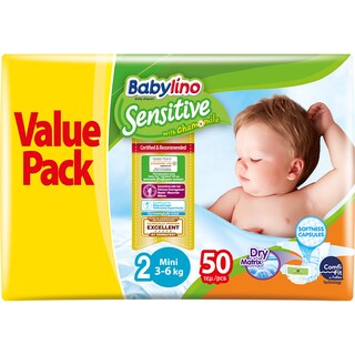 BABYLINO | Πάνες Μωρού Sensitive Χαμομήλι Νο2 50 Τεμάχια