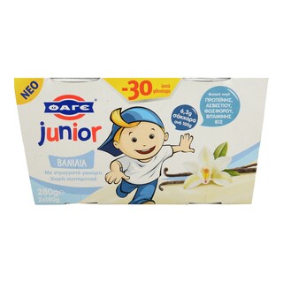 JUNIOR | ΠΑΙΔΙΚΑ ΓΙΑΟΥΡΤΙΑ ΒΑΝΙΛΙΑ 2X140ΓΡ