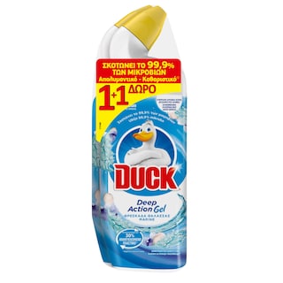 DUCK | Υγρό Καθαριστικό Λεκάνης Deep Action Gel Θάλασσα 750ml 1+1 Δώρο