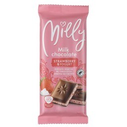MILLY | Σοκολάτα Γάλακτος με Φράουλα και Γιαούρτι 100g
