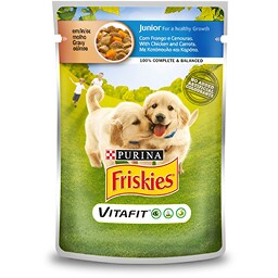 FRISKIES | Σκυλοτροφή με Κοτόπουλο και Καρότα Junior  100 gr