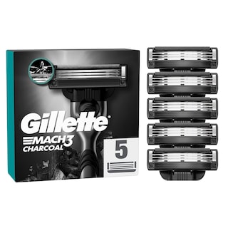 GILLETTE | Ανταλλακτικές Κεφαλές Mach3 Charcoal 5 Τεμάχια