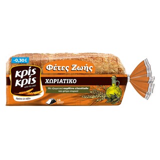 ΚΡΙΣ ΚΡΙΣ | Ψωμί Τόστ Φέτες Ζωής Χωριάτικο 500g Έκπτωση 0.30Ε