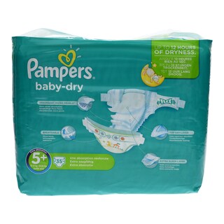PAMPERS | BABY DRY | ΠΑΝΕΣ ΜΩΡΟΥ JUNIOR PLUS 13 - 27 KGR No 5+ 22 ΤΕΜ