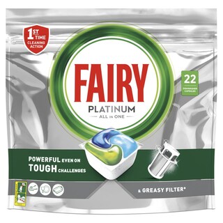 FAIRY | Κάψουλες Πλυντηρίου Πιάτων All in 1 Platinum 22 Τεμάχια
