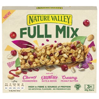 NATURE VALLEY | Μπάρες Δημητριακών Full Mix Cranberry 3x40g
