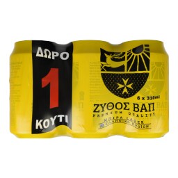 ΒΑΠ | Μπύρα Κουτί 6 Χ 330ml 5+1 Δώρο