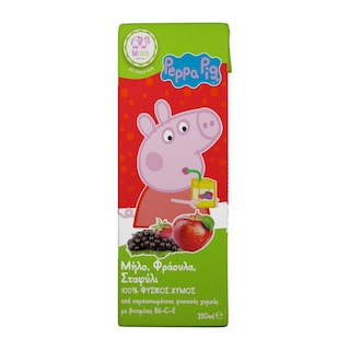 KIDS VALLEY | Φυσικός Χυμός Peppa Pig Μήλο Φράουλα Σταφύλι 250ml