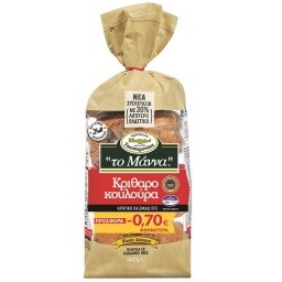 ΜΑΝΝΑ | Κριθαροκουλούρα Ολικής Άλεσης ΠΓΕ 600g Έκπτωση 0.70Ε