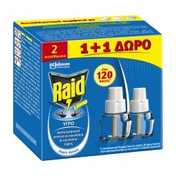 RAID | Εντομοαπωθητικό Υγρό 60 Νύχτες Ανταλλακτικό 36ml 1+1 Δώρο