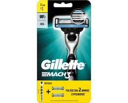 GILLETTE | Mach3 Ξυριστική Μηχανή 3 λεπίδων + 2 Ανταλλακτικά