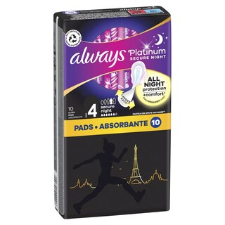 ALWAYS | Σερβιέτες Ultra Platinum Secure Night 10 Τεμάχια