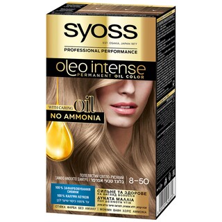 SYOSS | Βαφή Μαλλιών Oleo Intense 8-50 Ξανθό Ανοιχτό Σαντρέ 1 Τεμάχιο